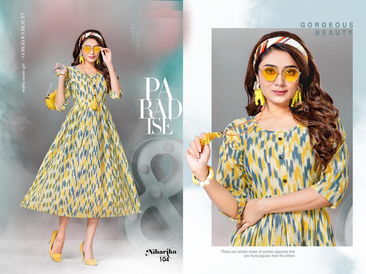 Beauty Queen Niharika Handloom Cotton Ethnic Wear Printed Kurti Collection